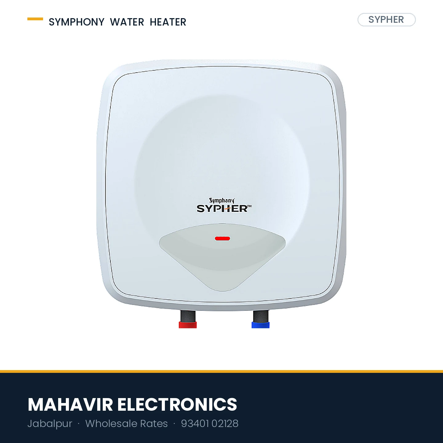 Symphony Sypher 25 Litre Vertical Storage Water Geyser