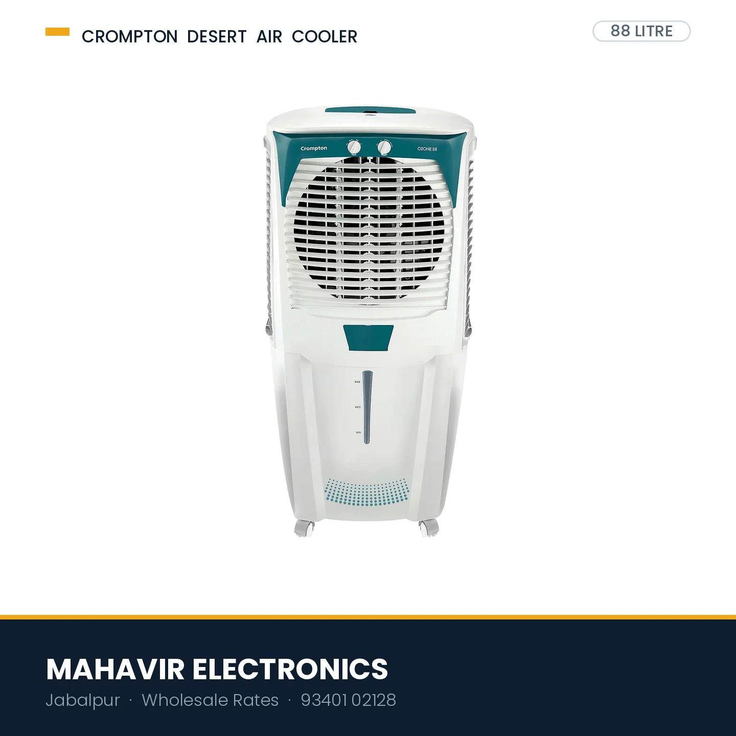 Crompton Ozone 75 Litre Desert Air Cooler with Everlast Pump